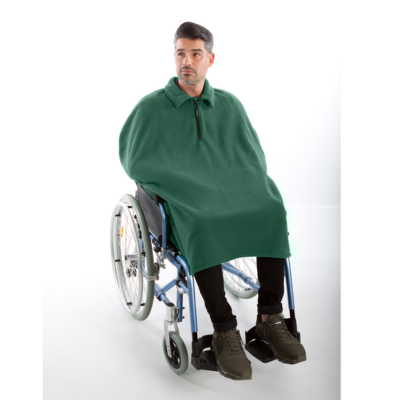 Fleece med krage grön rullstol 7397
