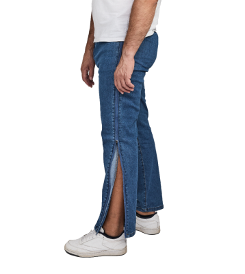 Amarillo Jeans Stretch Unisex Blå dragkedjor öppnas sidan