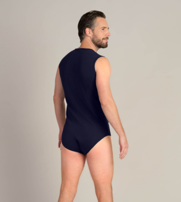 Body unisex med tryckknappar i grenen 2010 blå