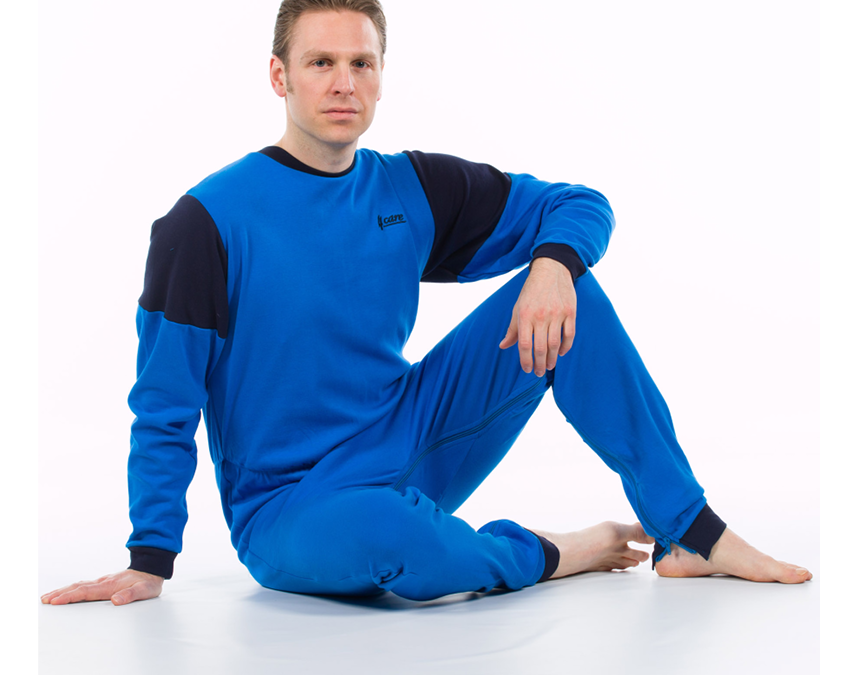 Body i kraftigare bomullstrikå med dragkedja i gren och rygg Unisex 1011