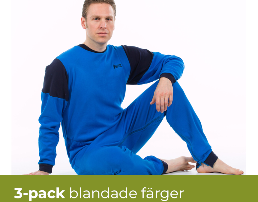 Body i bomullstrikå med dragkedja i rygg och gren Unisex 3-pack 10% Rabatt 1011-3