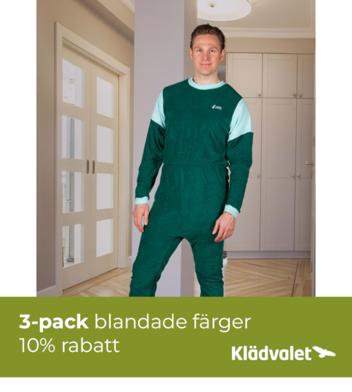 FROTTÉOVERALL UNISEX MED DRAGKEDJA I RYGG OCH GREN 1041-3