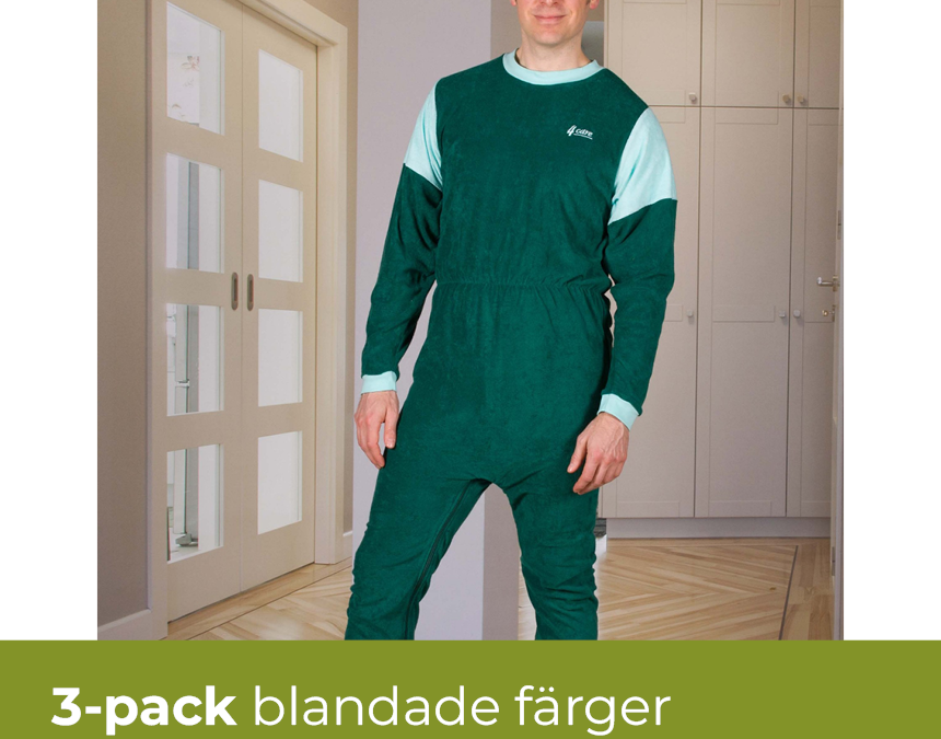 3-pack 10% Rabatt. Frottéoverall Unisex med dragkedja i rygg och gren 1041-3