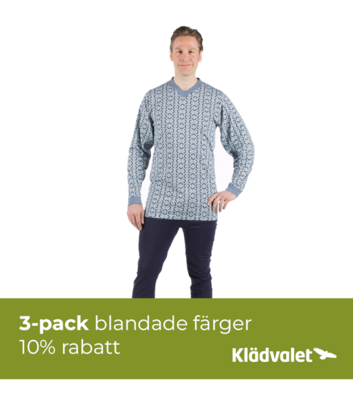 Overall pyjamas med dragkedja i gren och rygg 1091 3pack