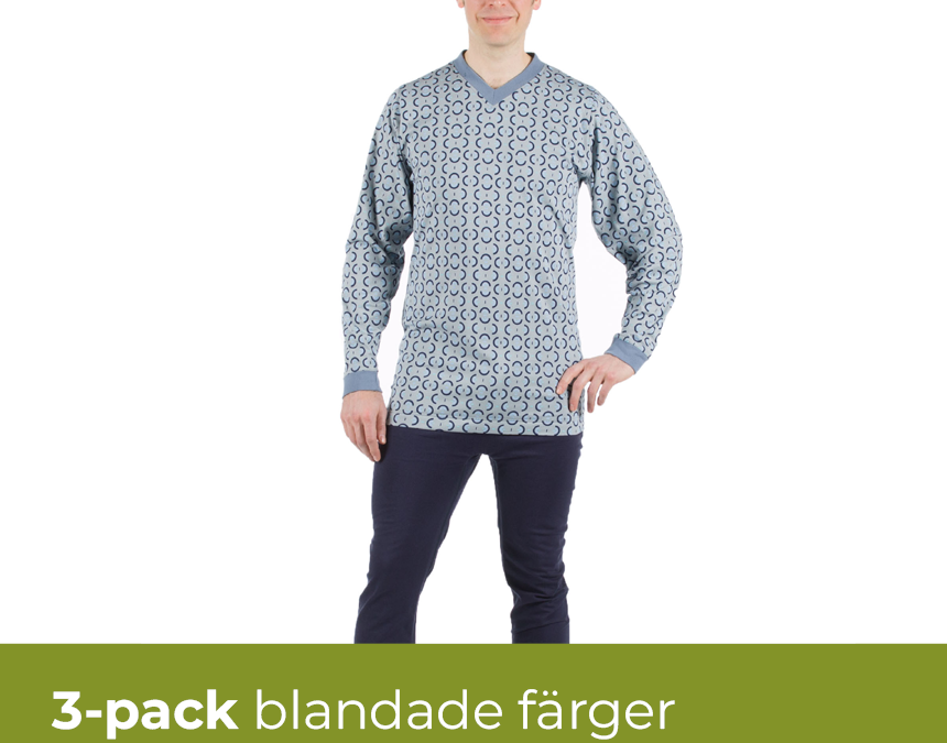 10% Rabatt 3-pack Overall pyjamas med dragkedja i gren och rygg 1091-3