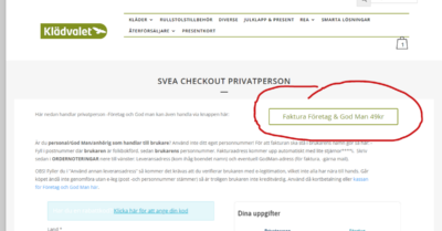 Manuell knapp i utcheck