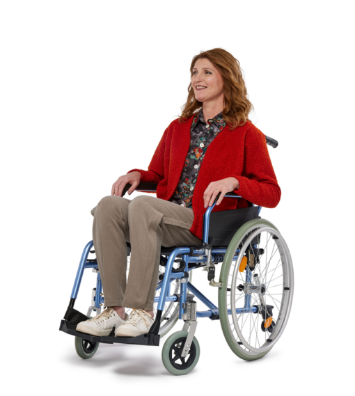 Kofta dam öppen rullstol röd 7261