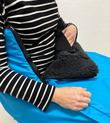turkos blå aqua benksydd ficka insida