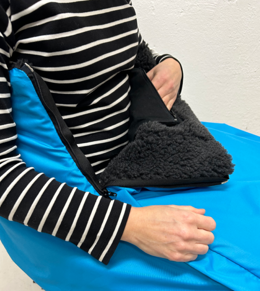 turkos blå aqua benksydd ficka insida