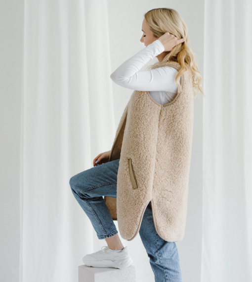 väst merino ull pearl